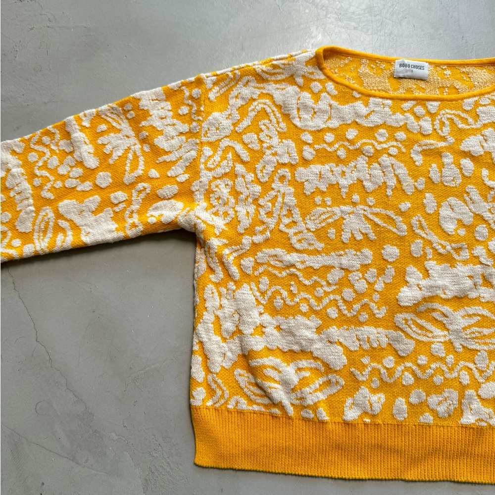 Bobo Choses fun yellow & white sweater - Organic cotton